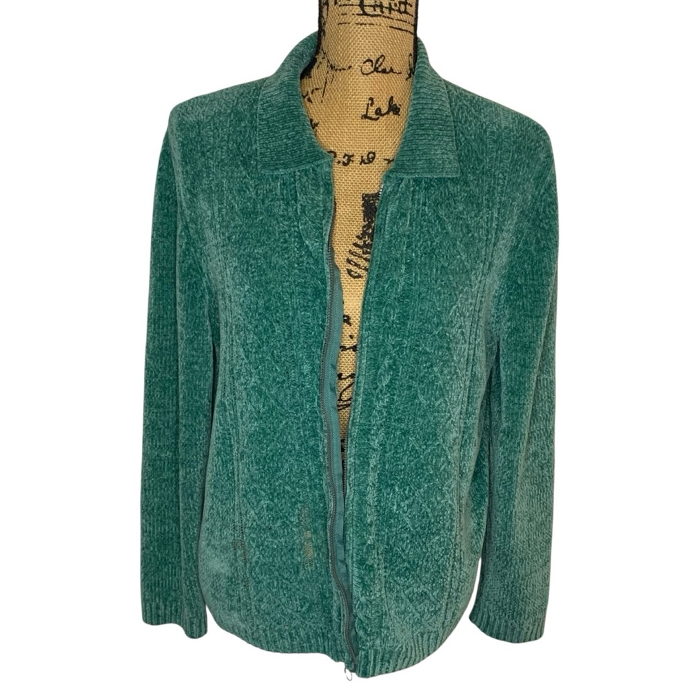 Alfred Dunner Knit Cable Stitch Long Sleeve Sweater Size M